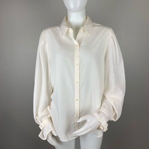 NWT Eva Mendes White Blouse New York & Company